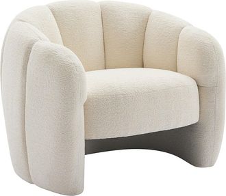 Vente-Unique Sill&oacute;n con forma de concha en chenilla beige DELIPO