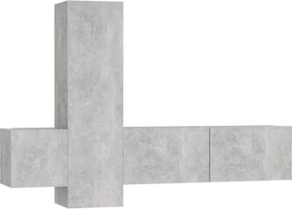 vidaXL Vidaxl - Set de muebles de salón 3 pzas madera ingeniería gris hormigón