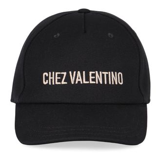 Valentino Garavani Katoenen Logo Baseball Cap - Heren - Petten - Zwart - 58 CM - Katoen - Accessoires