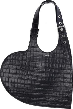 Coperni Heart Croc-Effect Bag - Black