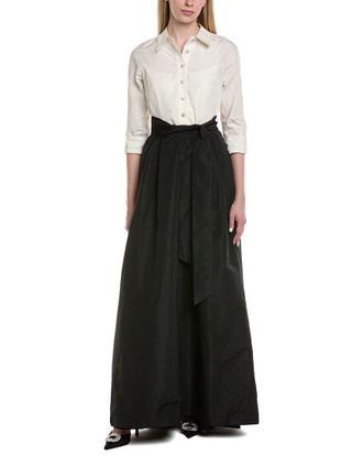 Teri Jon by Rickie Freeman Teri Jon By Rickie Freeman Solid Elbow Sleeve Maxi Dress