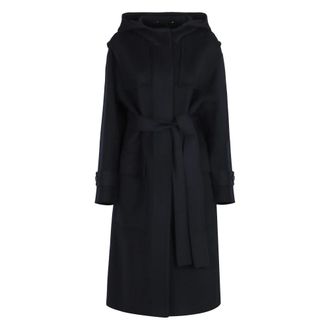 Max Mara Belted Coats, female, Blue, Size: S Rima Parka