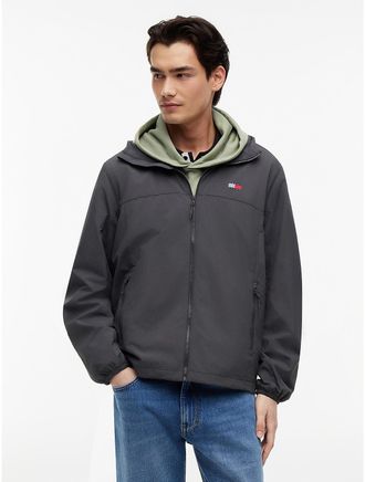 Tommy Hilfiger Mens Tommy Jeans Packable Chicago Windbreaker - Washed Black - XL