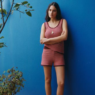 La Redoute Collections Gestreepte short in tricot