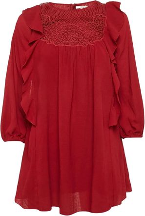 Chloé Gehaakte top met ruches - Rood