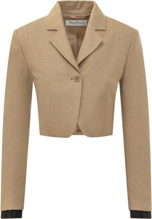 Max Mara Buono Cropped Blazer - Dames - Blazers - Bruin - S - Katoen - Jassen
