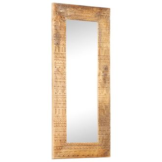 vidaXL Espejo Tallado A Mano Madera Maciza De Mango 110x50x2,5 Cm Vidaxl