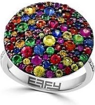 Effy Diamond & Tsavorite Ring in Silver Multi at Nordstrom Rack, Size 7