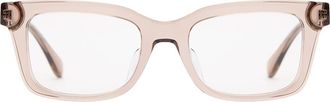 Mohala Eyewear Hapuna 52mm Low Nose Bridge Wide Width Square Optical Glasses in Shell /Clear Lenses at Nordstrom
