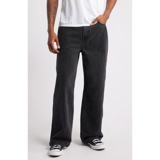 Elwood Nonstretch Baggy Jeans in Washed Black at Nordstrom, Size 38