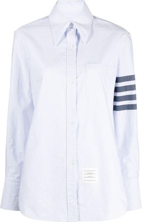Thom Browne 4-Bar stripe easy-fit shirt - women - Cotton - 40 - White