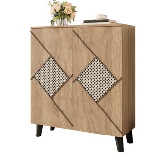 STILVORA Zapatero Moderno Con Estampado Decorativo De Rat&aacute;n, 80 X 32 X 91 Cm, Elegante Mueble De Recibidor Con Espacio De Almacenaje, Puertas Cerradas Y Estant