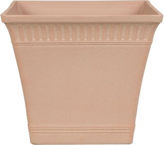 Beliani Maceta De Mezcla De Piedra Rosa Melocot&oacute;n 41 X 41 Cm Psatha