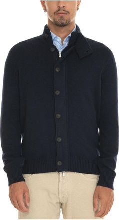 Gran Sasso Stijlvolle Cardigan - Heren - Vesten - Blauw - 3XL - Truien & Vesten