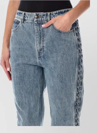Rotate laced straight-leg jeans