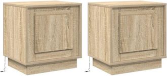 vidaXL Bedside Cabinet with 2 pcs Sonoma oak 44 x 34.5 x 45 cm Vidaxl