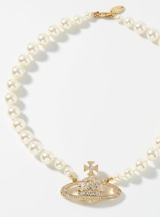 Vivienne Westwood Womens Crystals and pearls orb choker