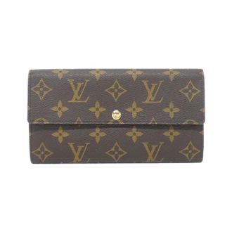 Louis Vuitton Marron Coated Canvas Long Wallet (Bi-Fold) (Pre-Owned)