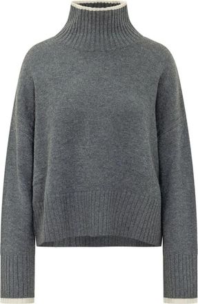 Pinko Falkland Maglia 90 - Dames - Coltruien - Grijs - L - Wol - Truien & Vesten