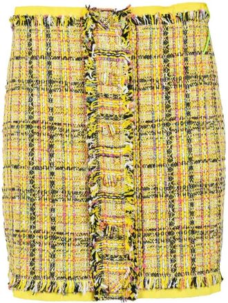 Msgm Boucl&egrave; Mini Rok met Ritssluiting - Dames - Korte rokken - Geel - XS - Katoen - Rokken