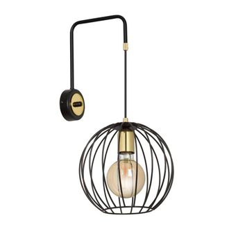 Wonderlamp Aplique de pared con pantalla esf&eacute;rica en rejilla