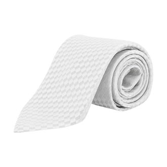 Tom Ford Geometric Pattern Silk Tie - male - Tom Ford - Ties - White - ONE SIZE - Accessories