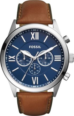 Fossil Mens Flynn 48mm Chronograph, Stainless Steel Watch