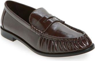 Jeffrey Campbell Stallone Penny Loafer in Brown Crinkle Patent at Nordstrom, Size 6.5