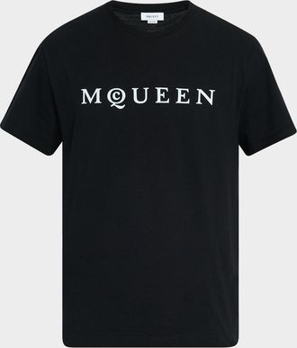 Alexander McQueen Mens Flocked Logo T-Shirt