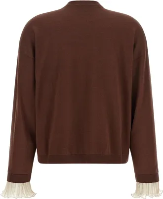 Fabiana Filippi Pleated Cuff Detail Sweater - Brown