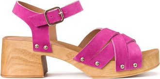 La Redoute Collections Sandalen in leer, klomp spirit