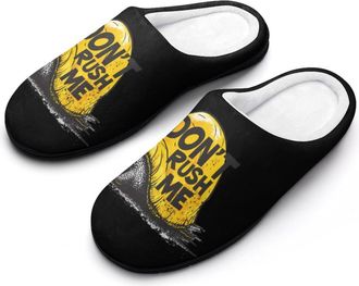 Generic Snails Dont Rushed Me Slippers Men Winter Warm Cotton Anti-Slip Indoor Slip-Ons House Shoes