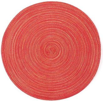 OEM Juego De 6 Manteles Individuales Redondos, Tejidos A Mano, Lavables, Resistentes Al Calor, Antideslizantes, 38 Cm, Color Rojo