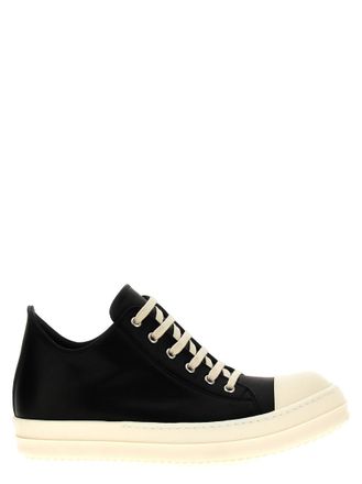 Rick Owens Black Leather Sneakers