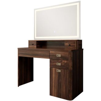 Vicco Tocador Neria, Roble R&uacute;stico, 120 Cm Con Espejo Led, Vicco