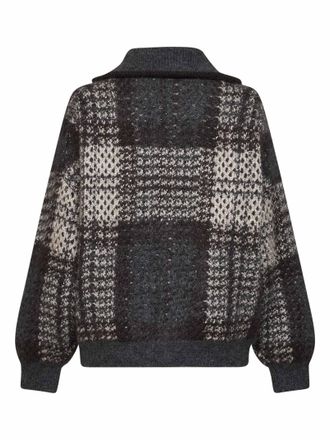 Brunello Cucinelli Womens Double-Knit Cardigan Multicolour Wool Cardigans Sweater
