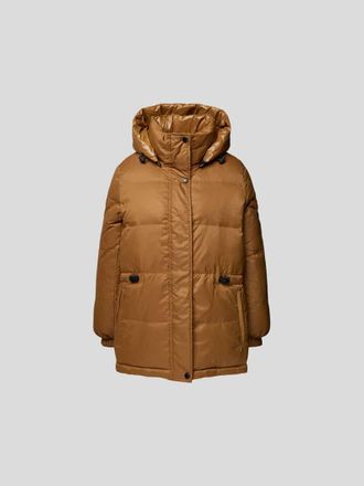 Yves Salomon Steppmantel mit Rei&szlig;verschlusstaschen in Camel, Gr&ouml;&szlig;e L/XL