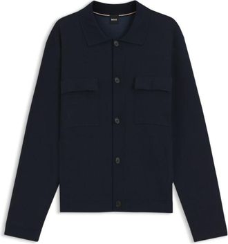 BOSS Regular-fit overshirt in cotton