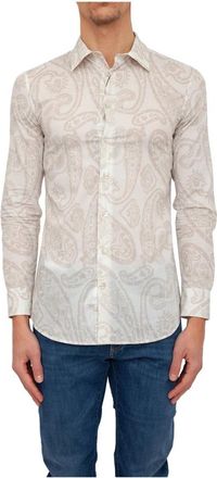 Etro Camicia Fuji Casual Overhemd - Heren - Casual Overhemden - Beige - 3XL - Katoen - Overhemden