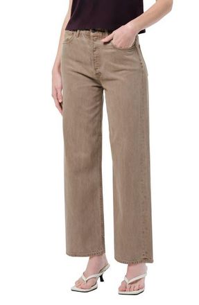 A Gold E Ren Flyweight High Waist Ankle Wide Leg Jeans in Trail at Nordstrom, Size 25