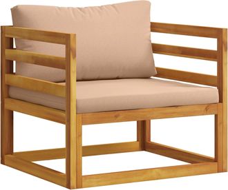 vidaXL Sill&oacute;n Modular Con Cojines 100 % Poli&eacute;ster Acacia S&oacute;lido Vidaxl
