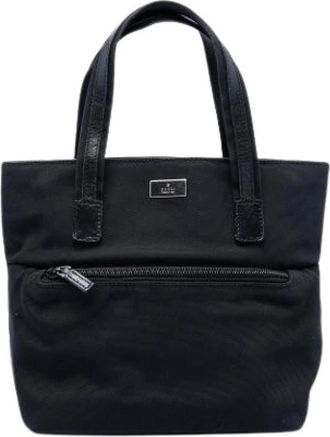 Gucci Pre-owned Vintage Canvas Tote Bag - Dames - Vintage Shopper - Zwart - ONE Size - Leer - Vintage