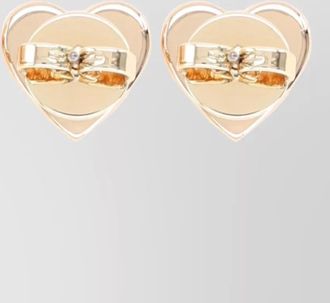 Tory Burch heart shape stud earrings engraved detail