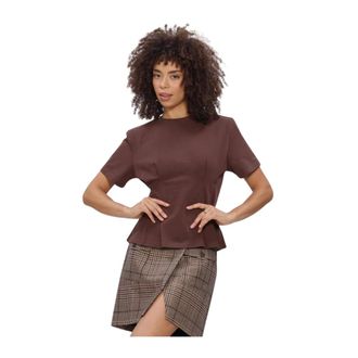 Janice Keon Top - Dames - Blouses & Shirts - Bruin - Maat: M Katoen
