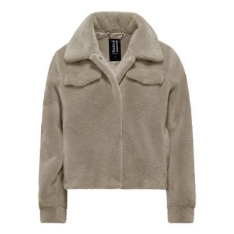 Bomboogie Giacca Corta in Eco-Pelliccia con Effetto Lapin - - Jackets - Donna - Beige - XS