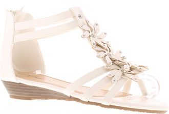 Platino Floella Womens Gladiator & Strappy Sandals White 6 UK