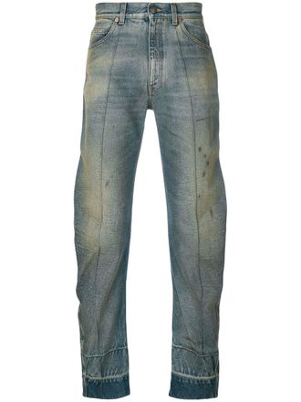 Gucci loose fit jeans - men - Calf Leather/Cotton - 31 - Blue