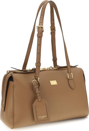 Dolce & Gabbana Womens Odissea Shoulder Bag Caramello Calf Leather Bos Taurus