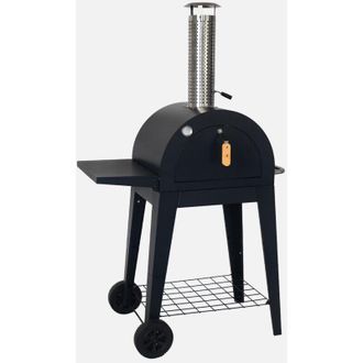 Sweeek Sweeek - Horno De Pizza Exterior Con Mesa, Giulia, Negro, 103x88.5x174 Cm