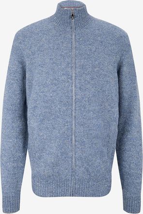 Brunello Cucinelli Bouclé-Cardigan aus Alpaka- und Wollmix mit Reissverschluss